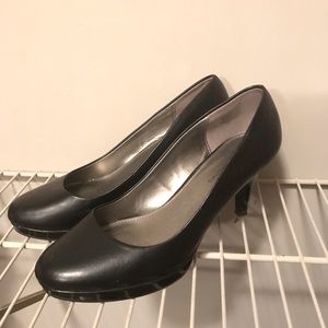Black Leather Platform Heels